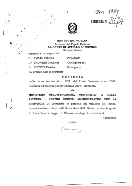 Sentenza Tribunale Firenze 211/07