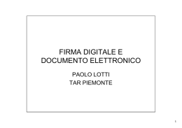 firma digitale e documento elettronico
