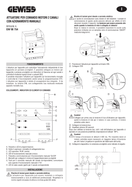 attuatore per comando motori 2 canali con azionamento manuale
