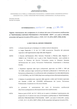Scarica la determina regionale Cagliari