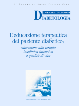 L`educazione terapeutica del paziente diabetico: