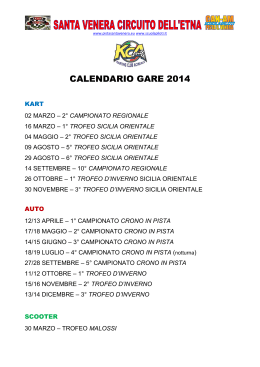 CALENDARIO GARE KARTING CLUB ACIREALE