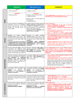 Tabella relativa alla comparazione delle prestazioni