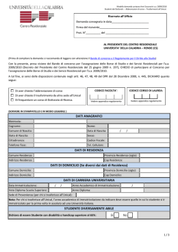 DATI ANAGRAFICI DATI DI RESIDENZA DATI DI DOMICILIO (Se