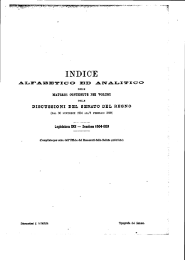 Indice dell`Attivit&agrave; Parlamentare