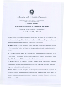 Avviso di selezione comparativa per il conferimento di un incarico