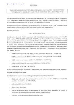 selezione pubblica comparativa per l`affidamento di n. 6