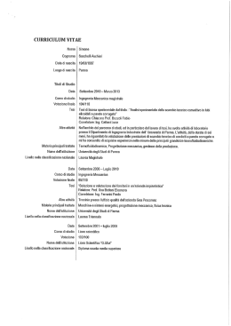 CV - Universit&agrave; degli Studi di Parma