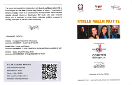 The event is presented in collaboration with Com.it.es Washington