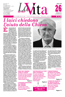 n. 26 1 Luglio - La vita &ndash; Giornale Cattolico Toscano