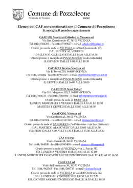 Elenco dei CAF convenzionati con il Comune di Pozzoleone