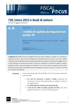 730, Unico 2013 e Studi di settore