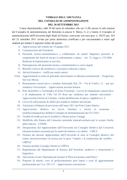 VERBALE DELL`ADUNANZA DEL CONSIGLIO DI