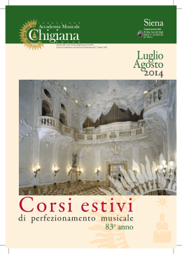 Corsi estivi - Fondazione Accademia Chigiana