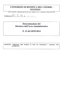 Determina AA 23-14 Aff. forn. TONER Ditta Carta R