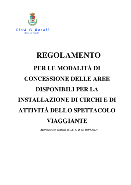 regolamento per le modalita` di concessione delle aree disponibili