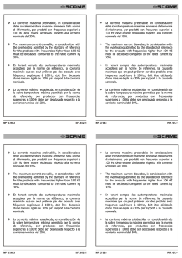 La corrente massima prelevabile, in considerazione delle