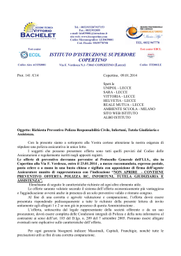 Prot. 141 /C14 Copertino, 09.01.2014 Spett.le UNIPOL
