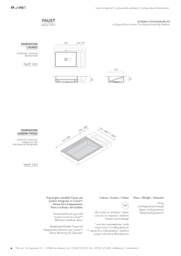 Top bagno modello Faust con lavabo integrato in Corian®. Senza