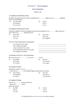 Test di progresso - Co.As.It Italian Language Classes & Resource