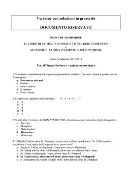 Questionario e risposte Test A.A. 2013-2014