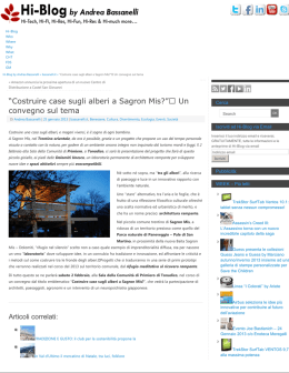 &ldquo;Costruire case sugli alberi a Sagron Mis?&rdquo; Un