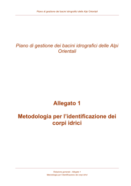 Allegato 1 Metodologia per l`identificazione dei corpi idrici