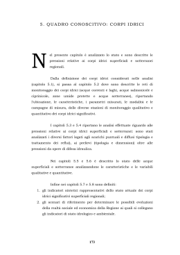 Classificazione dei corpi idrici