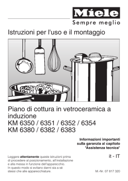 Istruzioni per l`uso e il montaggio Piano di cottura in vetroceramica a