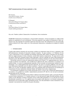 Sull`enumerazione di meccanismi a vite
