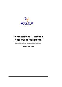 NOMENCLATORE TARIFFARIO 2016