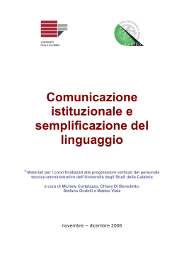 Comunicazione istituzionale e semplificazione del linguaggio