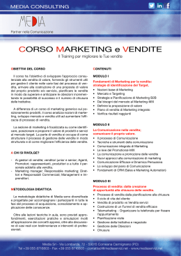 Corso Marketing & Vendite B2B - Azienda di Comunicazione Prato