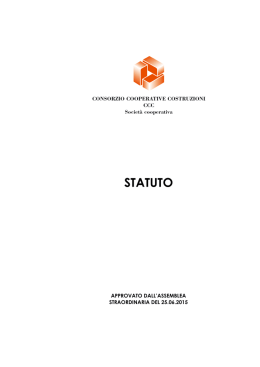 STATUTO - Consorzio cooperative costruzioni