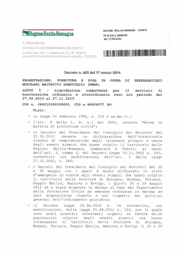 Decreto n. 405 del 17 marzo 2014 - Regione Emilia