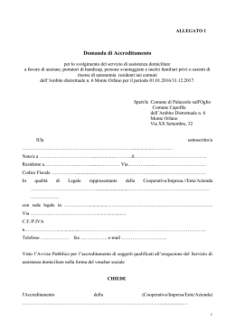 domanda di accreditamento - Comune di Palazzolo sull`Oglio