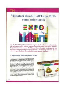 Tutto le informazioni su EXPO 2015 per i visitatori disabili