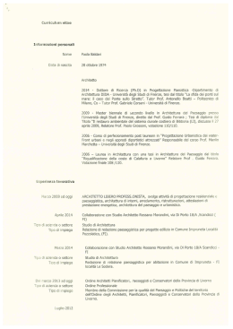 Curriculum vitae - Comune di Livorno