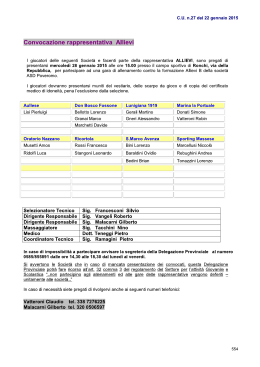 Convocazione rappresentativa Allievi