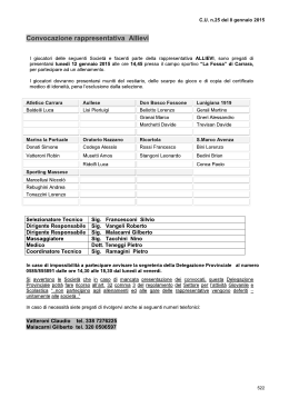 Convocazione rappresentativa Allievi