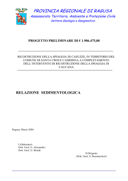 Relazione sedimentologica - Provincia Regionale di Ragusa