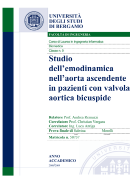 Studio dell&trade;emodinamica nell&trade;aorta ascendente in pazienti con