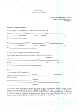 Mod-OFFERTA - Comune di Palombara Sabina