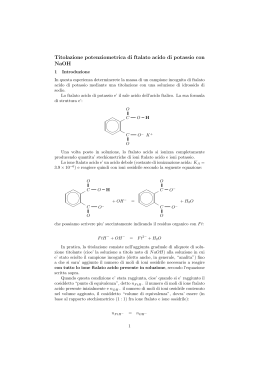 Titolazione potenziometrica di ftalato acido di potassio con NaOH