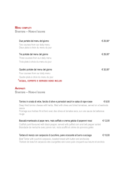 Due portate dal menu del giorno € 20,00* Two courses from our