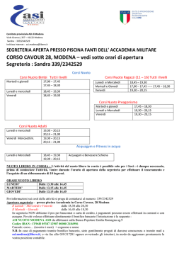CORSO CAVOUR 28, MODENA &ndash; vedi sotto orari di