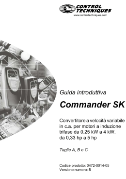 Guida introduttiva Commander SK