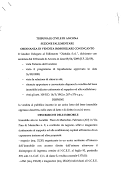 tribunale civile di ancona sezione fallimentare ordinanza di vendita