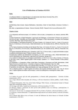 List of Publications of Gianluca SGUEO