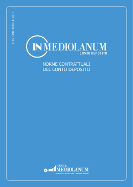 Norme Fascicolo Contrattuale Conto Deposito